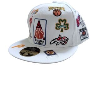 VTG Epoch USA Basketball All Star Players All Over Logo White Fitted Ball Cap